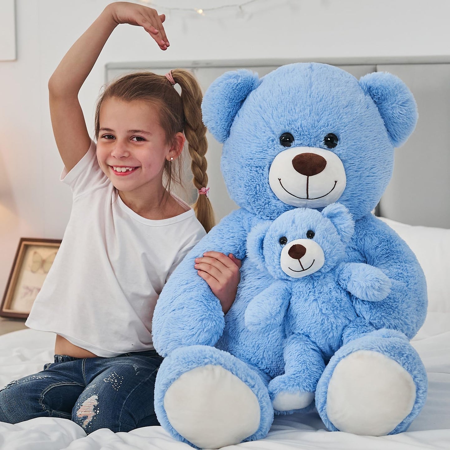 Muiteiur 49 inch Giant Teddy Bear Stuffed Animal, Big Bear Plush with Big Footprint, Great Gift for Party Decorations (Brown)
