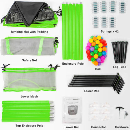 Merax 55" Mini Trampoline for Kids, 4.5FT Indoor Outdoor Toddler Trampoline with Safety Enclosure Net and Pit Balls Baby Small Trampoline Birthday Gifts for Girl and Boy Age 3 Months and up,