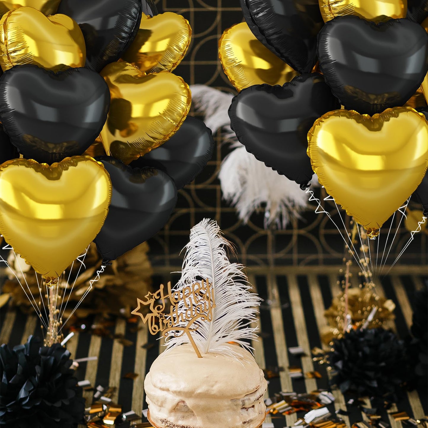 Sage Green Gold Heart Balloons,12Pcs Light Gold Heart Shaped Foil Balloons,18Inch Cream White Helium Mylar Balloon for Baby Shower Birthday Anniversary Wedding Party Decorations