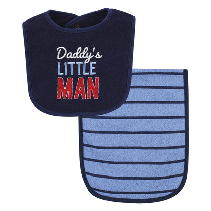 Hudson Baby Unisex Baby Cotton Terry Bib and Burp Cloth Set, Dinner Date, One Size