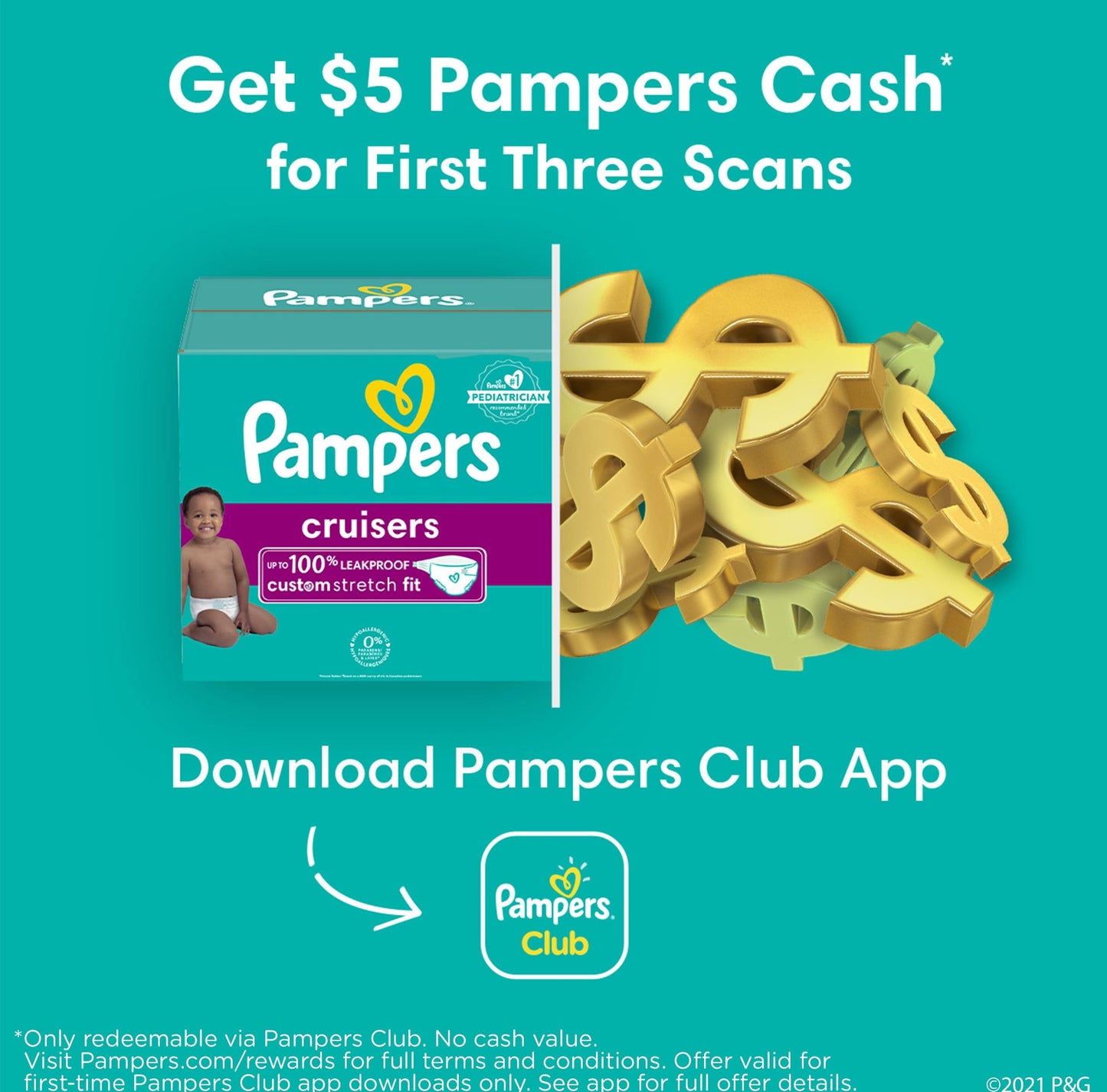 Pampers Cruisers Diapers - Size 3, 84 Count, Disposable Active Baby Diapers with Custom Stretch