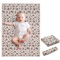 Vegan Leather Baby Changing Mat - Wipeable Portable Changing Pad, Foldable Travel Changing Mat for Baby, Newborns Toddlers Shower Gifts (Flower,20"*28")
