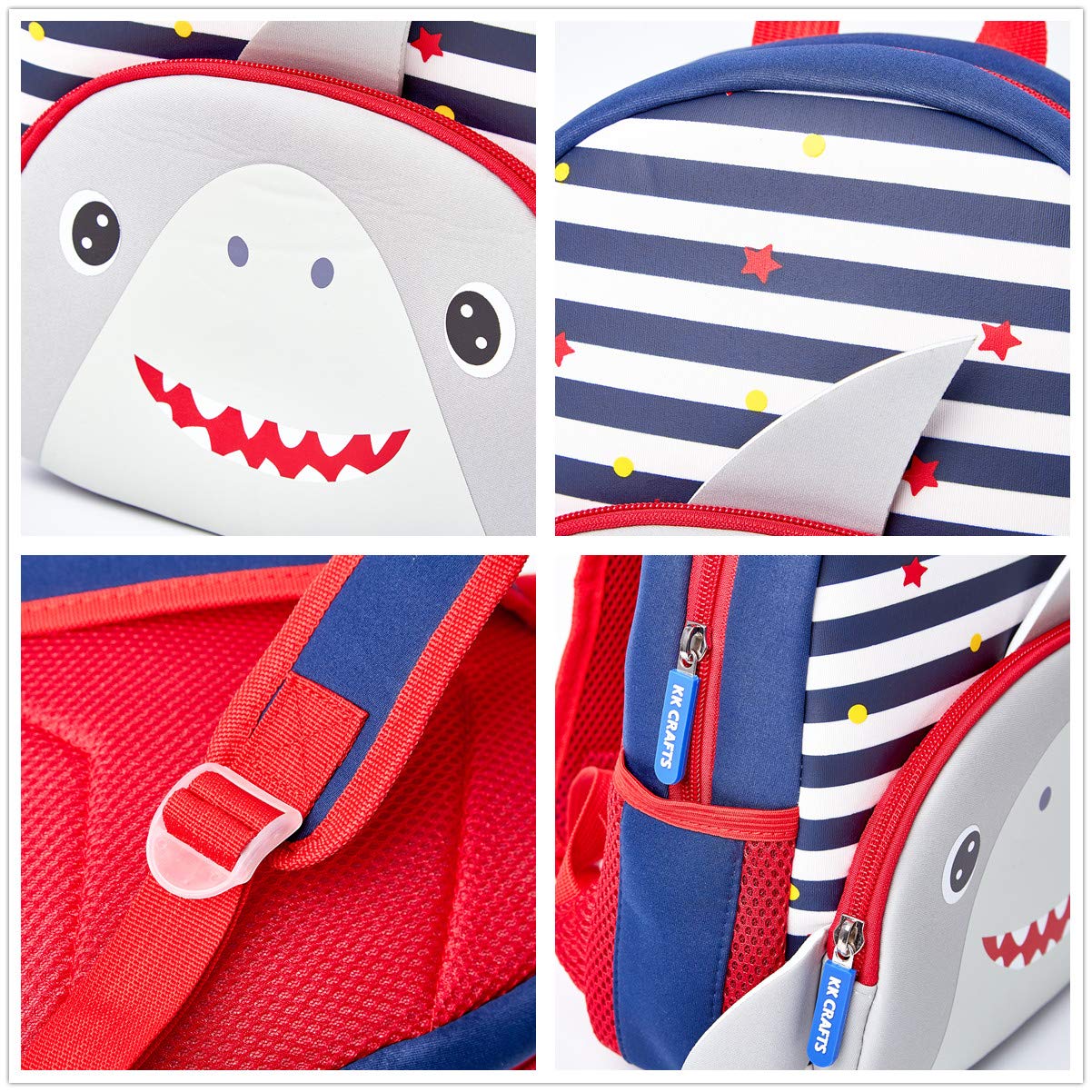 KK CRAFTS Preschool Backpack Toddler Neoprene Animal Schoolbag Lunch backpack for Kids Boys Girls(Dinosaur)