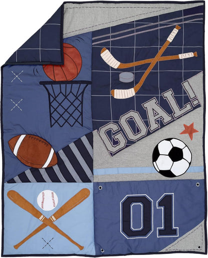 Lambs & Ivy Baby Sports 3-Piece Football/Basketball Baby Crib Bedding Set