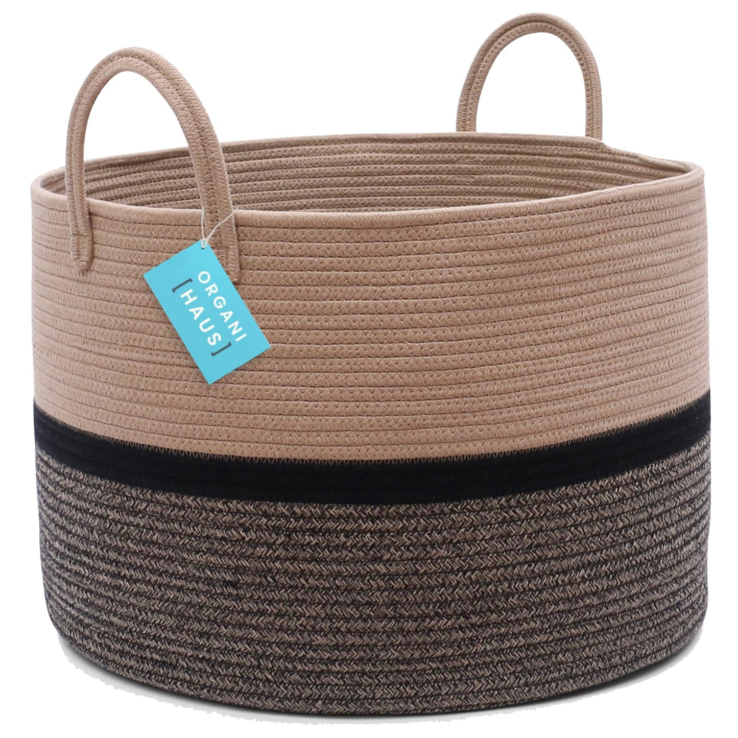 OrganiHaus Large Blanket Basket for Living Room 20x13, Rainbow Rope Basket for Classroom Organization, Toy Storage Basket, Woven Kids Laundry Basket, Baby Toy Box, Cute Storage Basket, Nursery Hamper