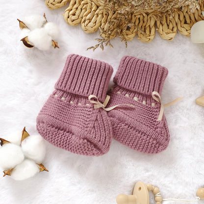 mimixiong Baby Booties Newborn Infant Sock Shoes Hand Knitting Crochet Boy and Girl Cozy Shoes