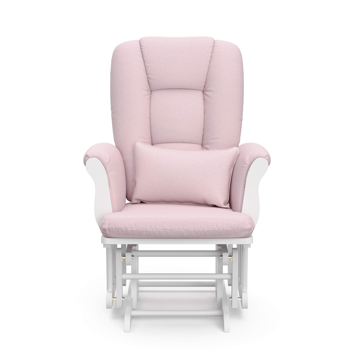 Storkcraft Tuscany Custom Glider and Ottoman with Free Lumbar Pillow (White/Slate Gray Swirl) - Cleanable Upholstered Comfort Rocking Nursery Chair with Ottoman