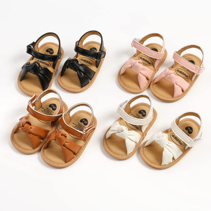 LAFEGEN Infant Baby Girls Summer Sandals Newborn Toddler First Walker Crib Dress Shoes