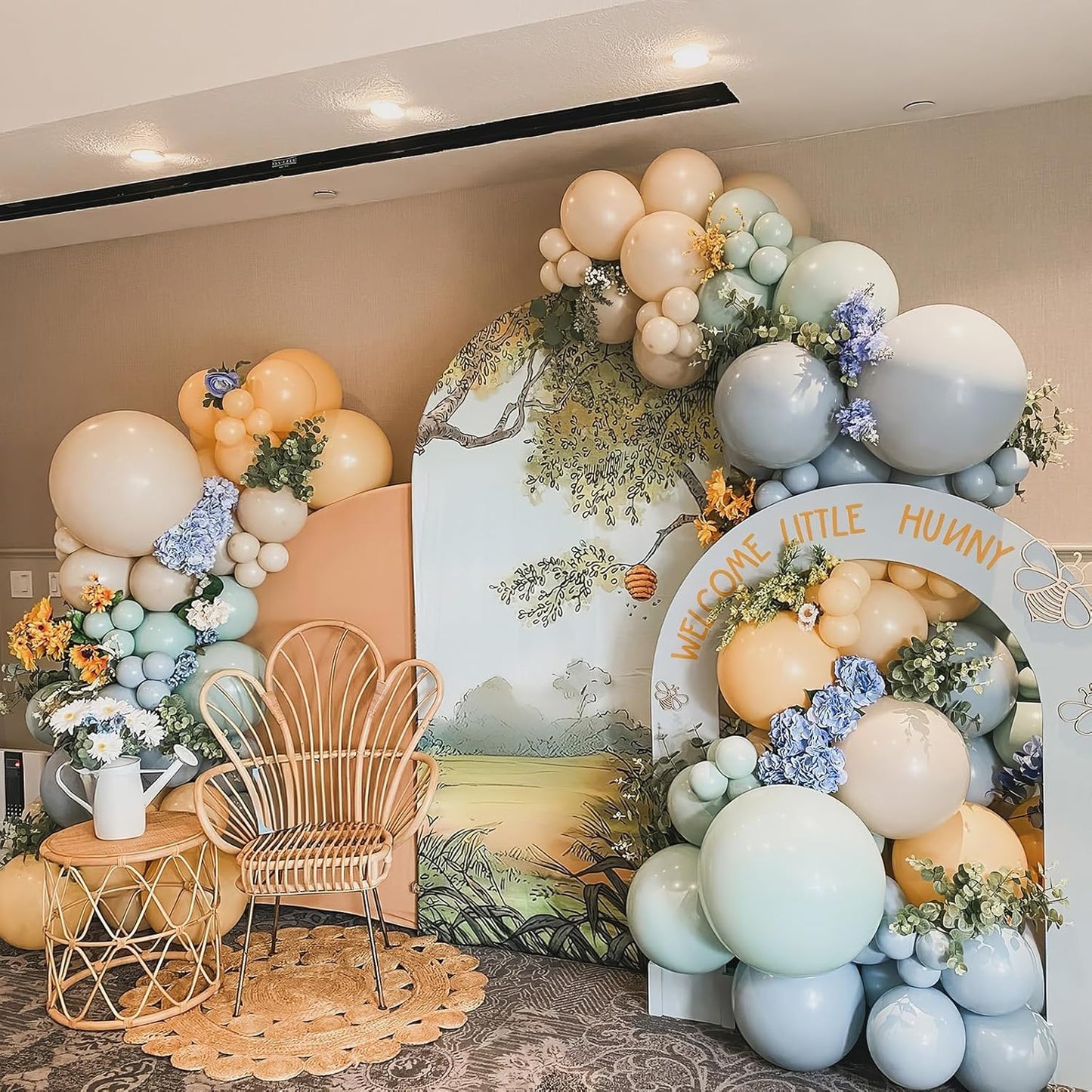 White Sand Gold Balloons Set, 12 Inch Double Stuffed Blush Beige Boho Party Balloons with Metallic Chrome Gold Neutral Cream Nude Latex Balloon for Birthday Baby Bridal Shower Wedding Party Decoration