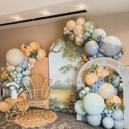 White Sand Gold Balloons Set, 12 Inch Double Stuffed Blush Beige Boho Party Balloons with Metallic Chrome Gold Neutral Cream Nude Latex Balloon for Birthday Baby Bridal Shower Wedding Party Decoration