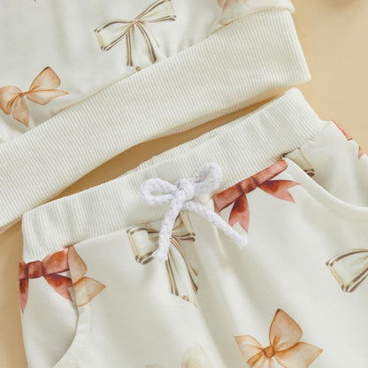 Mubineo Toddler Baby Girl Clothes Cute Long Sleeve Sweatshirt Sweatpant Outfits Fall Winter Tops Pant Outfit Sweatsuit