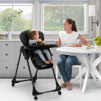 Delta Children Little Folks 2-in-1 SlimFold High Chair for Babies and Toddlers, Sage Green