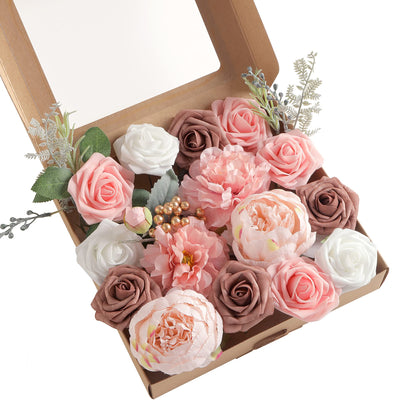 Artificial Flowers Combo, Fake Flowers for DIY Tables Centerpieces Baby Shower Bridal Shower Wedding Bouquet Arrangements Party Candle Holder Cake Decor Flower Home Decorations