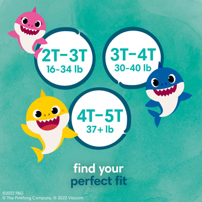 Pampers Training Pants - Pure Protection - Size 2T-3T, 60 Count, Baby Shark Premium Hypoallergenic Potty Underwear