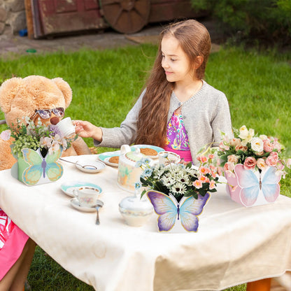 Fuutreo 6 Pcs Butterfly Centerpieces for Baby Shower, Birthday, Tea Party Favors, Tables Decor, Themed Party Supplies, Wedding Decorations
