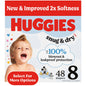 Huggies Size 1 Diapers, Snug & Dry Newborn Diapers, Size 1 (8-14 lbs), 38 Count, Packaging May Vary
