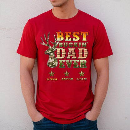 Personalized Fathers Day Shirts for Dad, Grandpa Shirt with Grandkids Names, Gifts for Dad Hunting Fishing