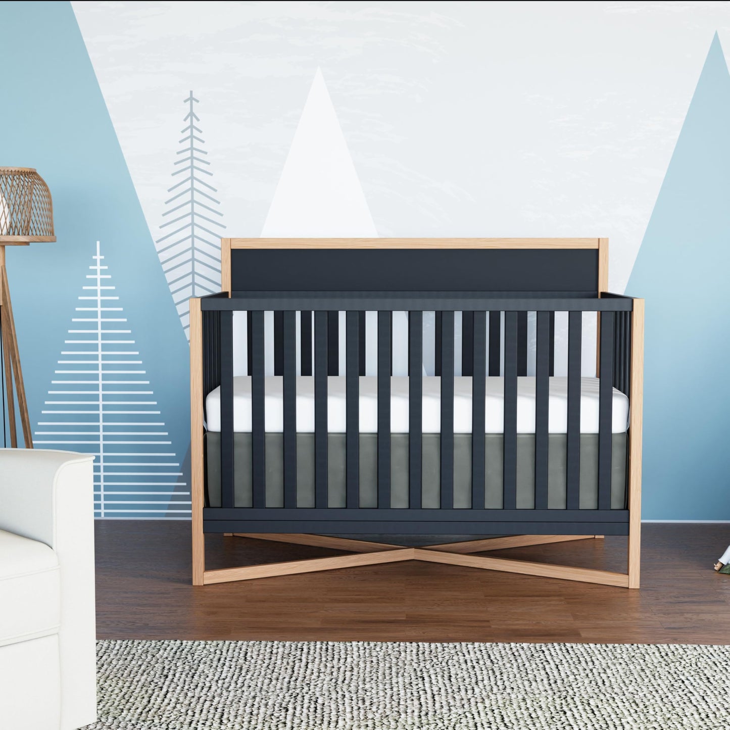 Dream On Me Owen 5-in-1 Convertible Crib in White Oak, Greenguard Gold & JPMA Certified Baby Crib, Converts from Crib to Toddler Bed, Day Bed, Kids Sofa & Full Size Bed