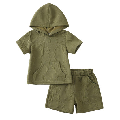Toddler Baby Boy Clothes Summer Outfits Short Sleeve Hooded T Shirt Tops Casual Shorts Set 2Pcs Little Boy Clothes