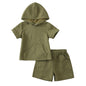 Toddler Baby Boy Clothes Summer Outfits Short Sleeve Hooded T Shirt Tops Casual Shorts Set 2Pcs Little Boy Clothes
