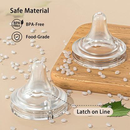 Natural Glass Baby Bottle for Breastfeeding Babies, 5.4oz Anti-Colic Baby Bottle with Natural Response Nipple(S), Clear, Wide Neck, 2 Pack, 1 Months+
