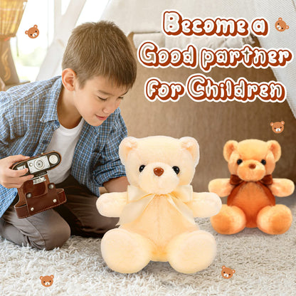 HyDren 6 Pcs Bear Stuffed Animal Plush Toys Soft Plush Dolls Bear Sleeping and Playing Toys for Baby Shower Decoration Boy(Fuzzy Style,Brown)
