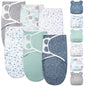 Ramede 6 Pack Baby Swaddle Blanket with Hats Sleep Swaddle for 0-3 Months Newborn Sacks Soft Cotton Wearable for Boy Girl