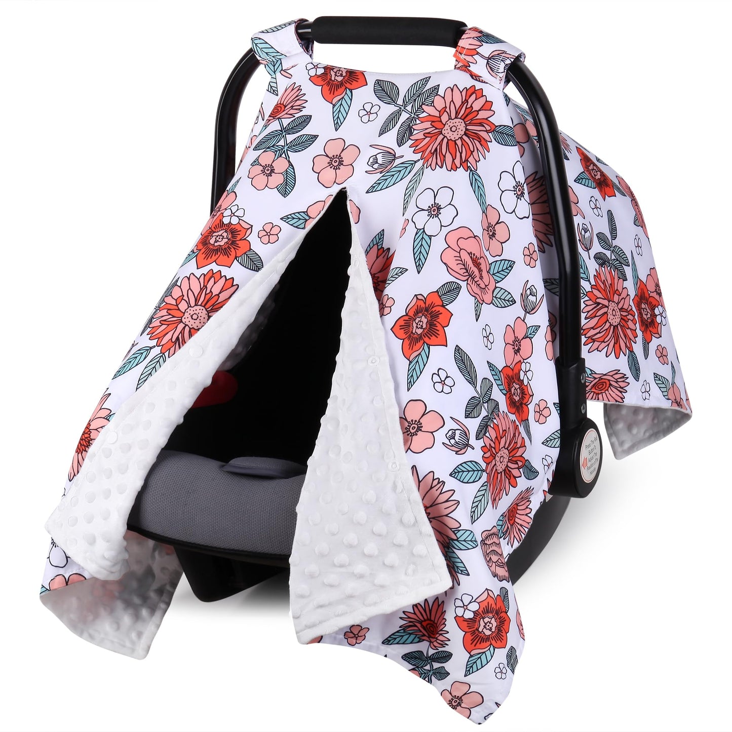 Rquite Car Seat Cover Baby, Carseat Covers Baby Boy, Minky Infant Car Seat Cover Winter, Peekaboo Opening Car Seat Canopy, Multi-use Baby Carrier, Stroller, Nursing Cover, Minky Blanket, Dinosaur