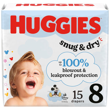Huggies Size 1 Diapers, Snug & Dry Newborn Diapers, Size 1 (8-14 lbs), 38 Count, Packaging May Vary