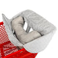 Soft Pillow Attached 2-in-1 Shopping Cart and High Chair Cover for Baby, Cotton Padded Cart Cover, Fold'n Roll Style, Portable with Carry Bag (Blue Elephant)