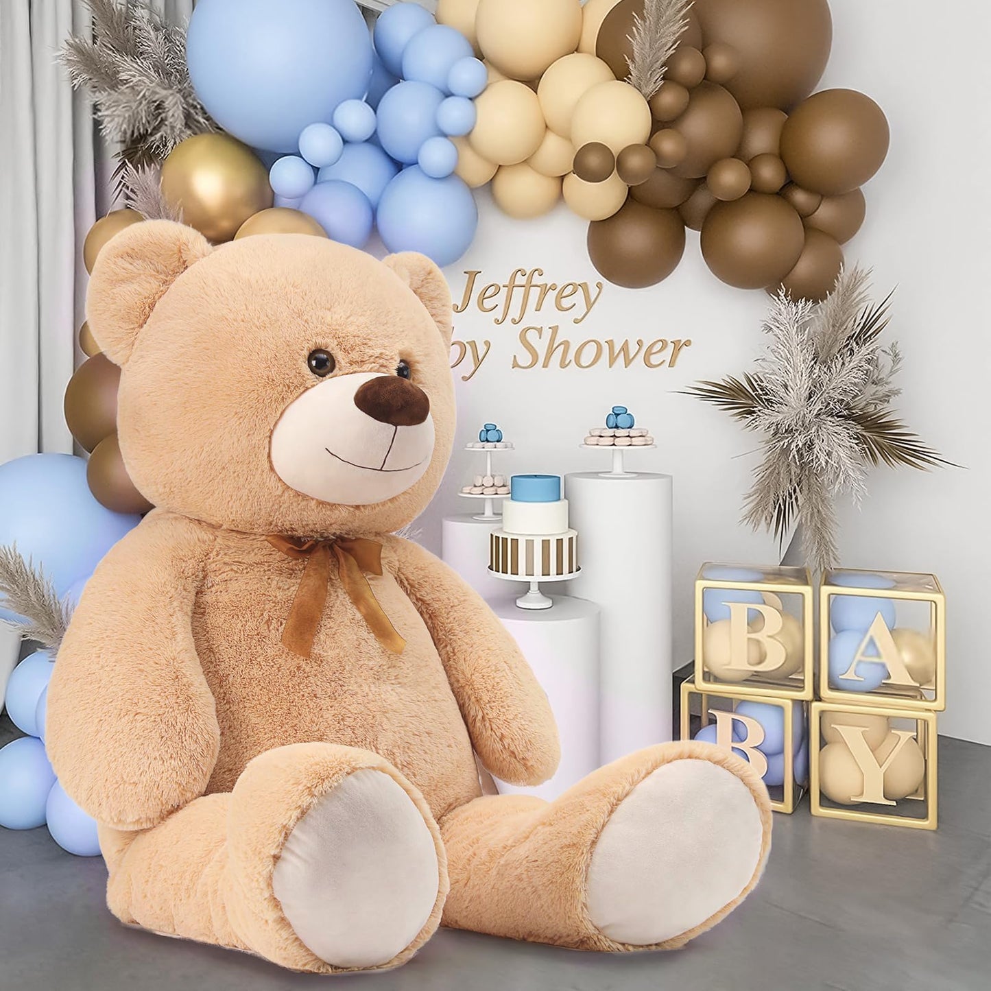 51 inch Big Teddy Bear Cute Giant Stuffed Animals Soft Plush Toy for Girlfriend Kids for Birthday Christmas Valentine's Day