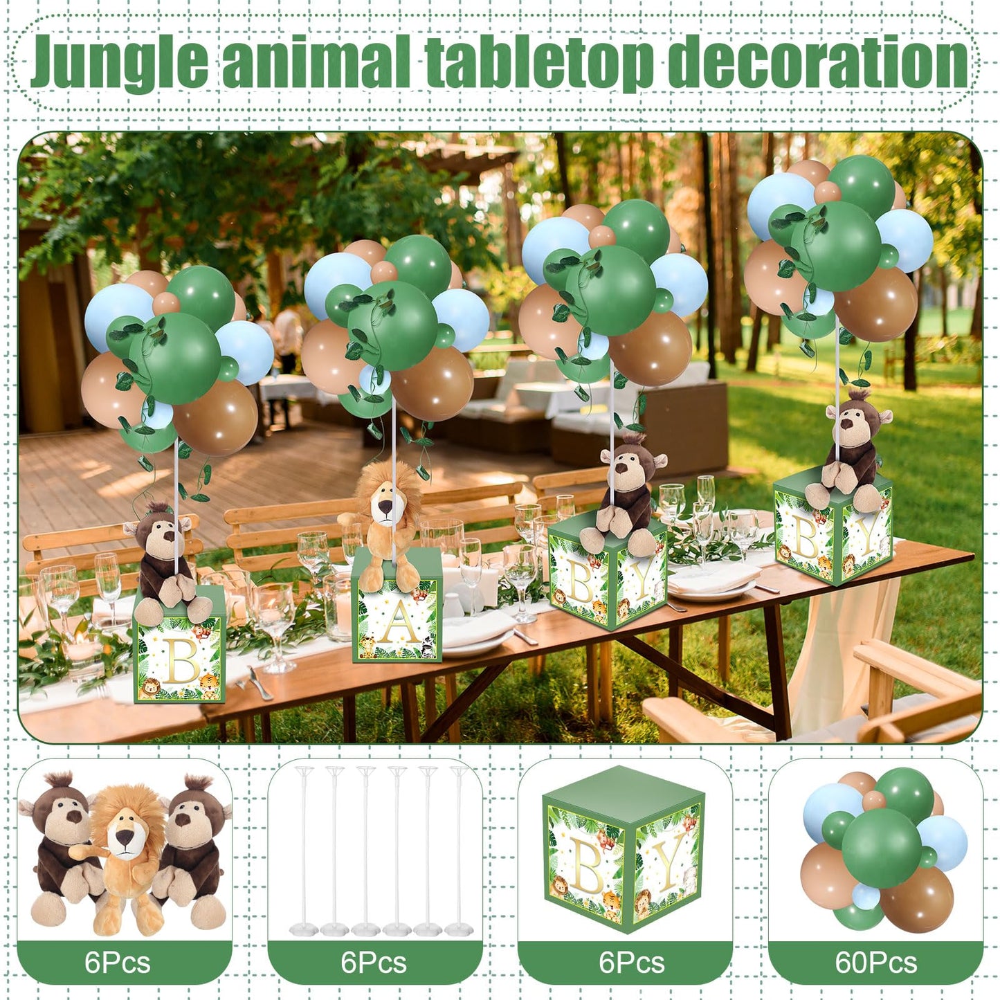 Lenwen 6 Sets Pink Bear Decorations for Baby Shower, Baby Letter Boxes Baby Shower Table Centerpieces Bear Stuffed Animals Balloon with Stand Bear Plush Toy Baby Boxes for Birthday Party Wedding