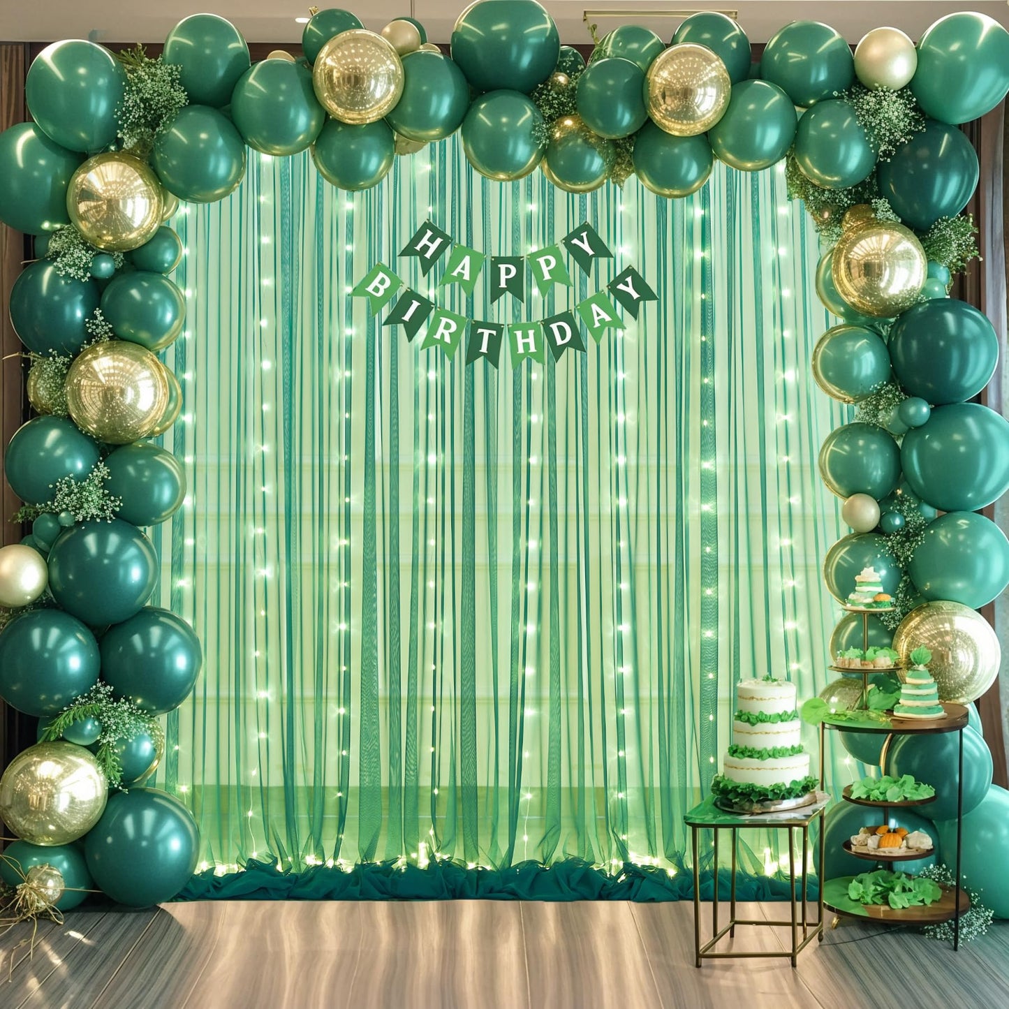 White Tulle Backdrop Curtain with Lights String for Parites 10×8ft Sheer Backdrop Curtains White Curtain Backdrop for Wedding Baby Shower Birthday Party Photo Shoot Decorations(2 Panels 10ft×8ft)