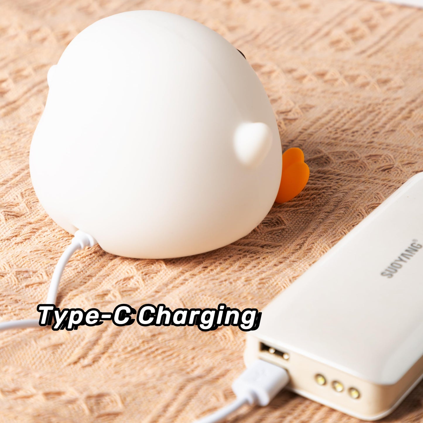 DuDu Duck Night Light, Cute Duck Lamp, Squishy Silicone Nightlight for Bedrooms with 30 Minutes Timer, Rechargeable Bedside Lamp with Touch Control for Bedrooms, Living Room