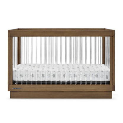 Delta Children James Acrylic 4-in-1 Convertible Crib - Greenguard Gold Certified, Midnight Grey/Acorn