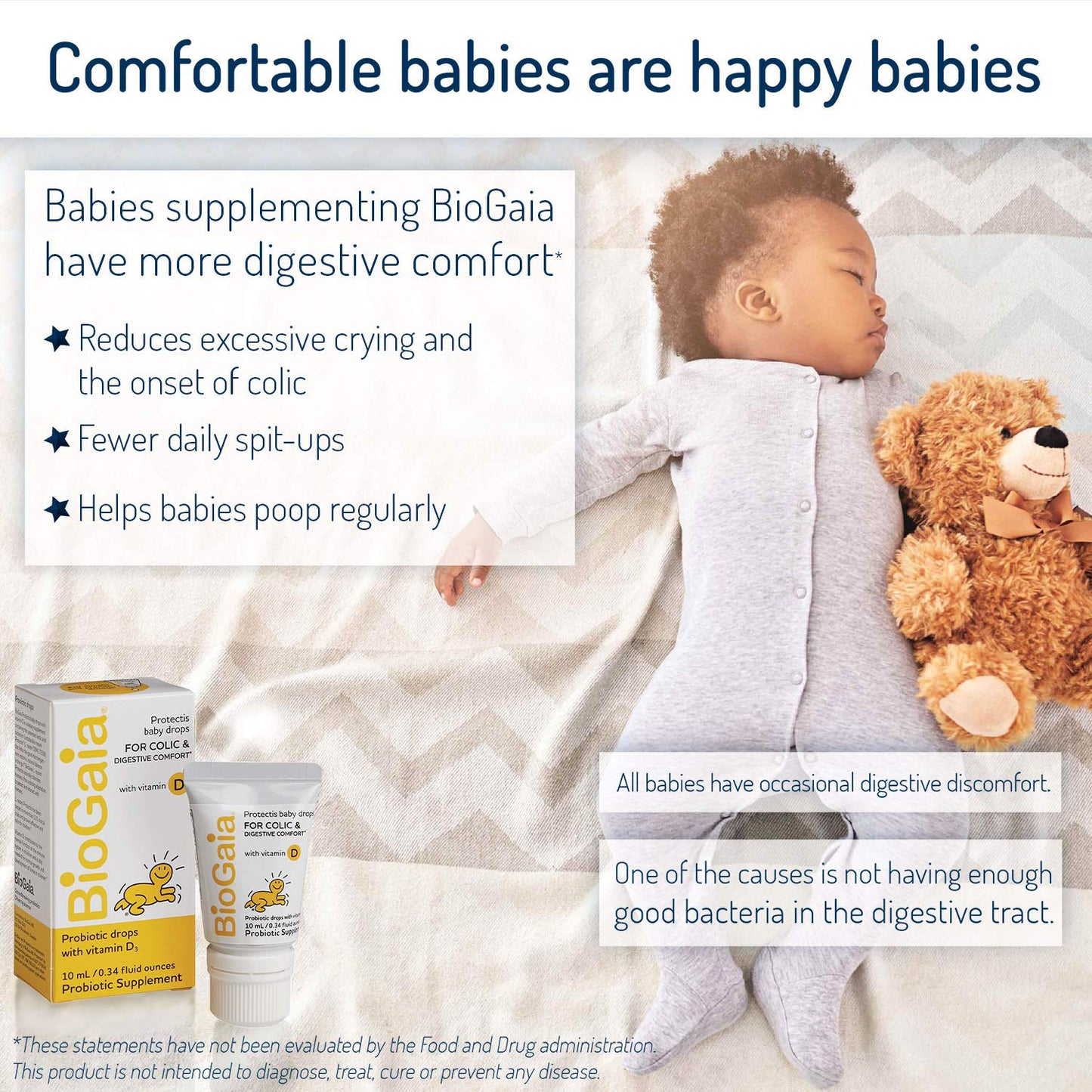 BioGaia Protectis Baby Probiotic Drops | Colic & Gas Relief + Vitamin D | Safe for Newborns | Ease Crying, Fussing, Colic, Gas, Spit-ups & Constipation | No Dairy, Soy & Gluten | 50 Day Supply | 10mL