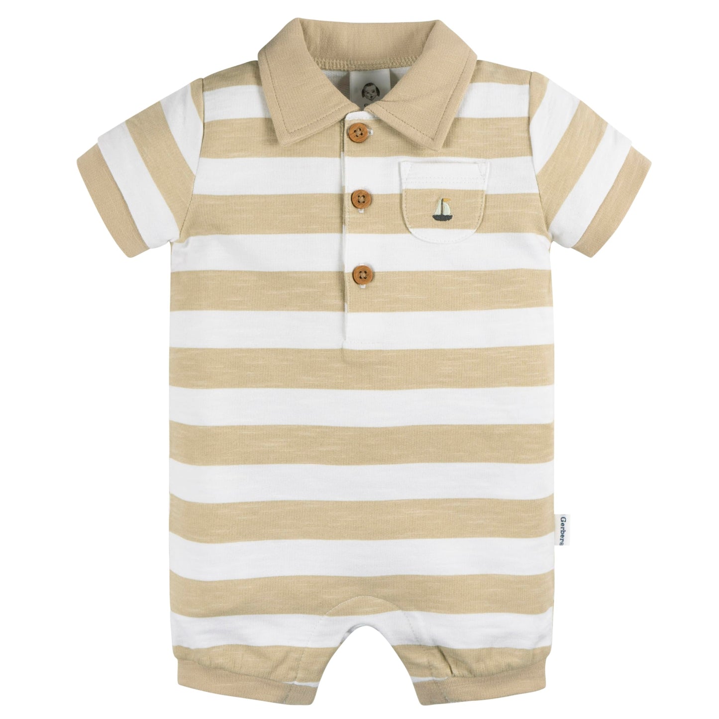 Gerber Baby Boys' Cotton Polo Romper