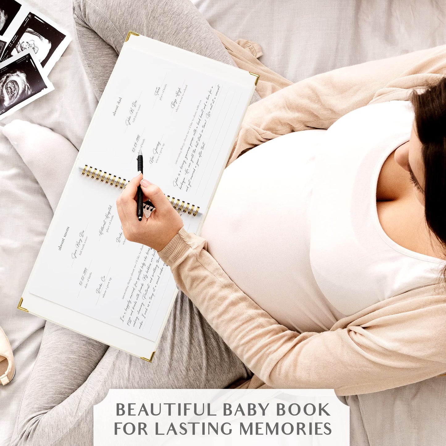 Keepsake Baby Memory Book for Boys and Girls – Timeless First 5 Year Baby Book – Neutral Journal Scrapbook or Photo Album - Record a Milestone for Every Event from Birth to Age 5