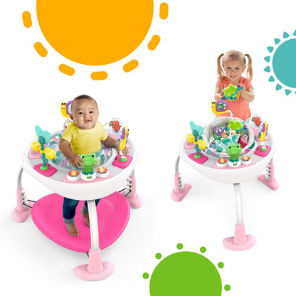 Bright Starts Bounce Bounce Baby 2-in-1 Activity Center Jumper & Table - Playful Pond (Green), 6 Months+