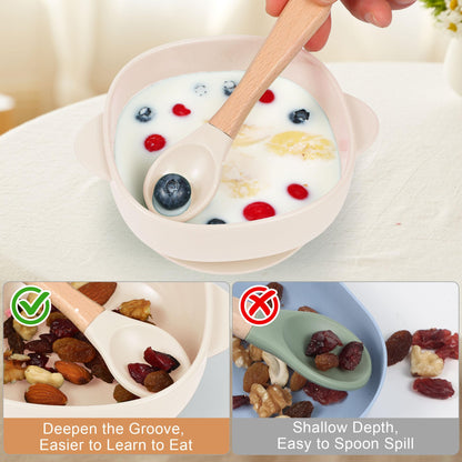 Silicone Baby Feeding Set, Baby Led Weaning Supplies, Silicone Suction Butterfly Plate, Bowl, Spoons, Fork and Waterproof Bib & Cloth Bib, Eating Utensils Baby Feeding Essentials (Purple)