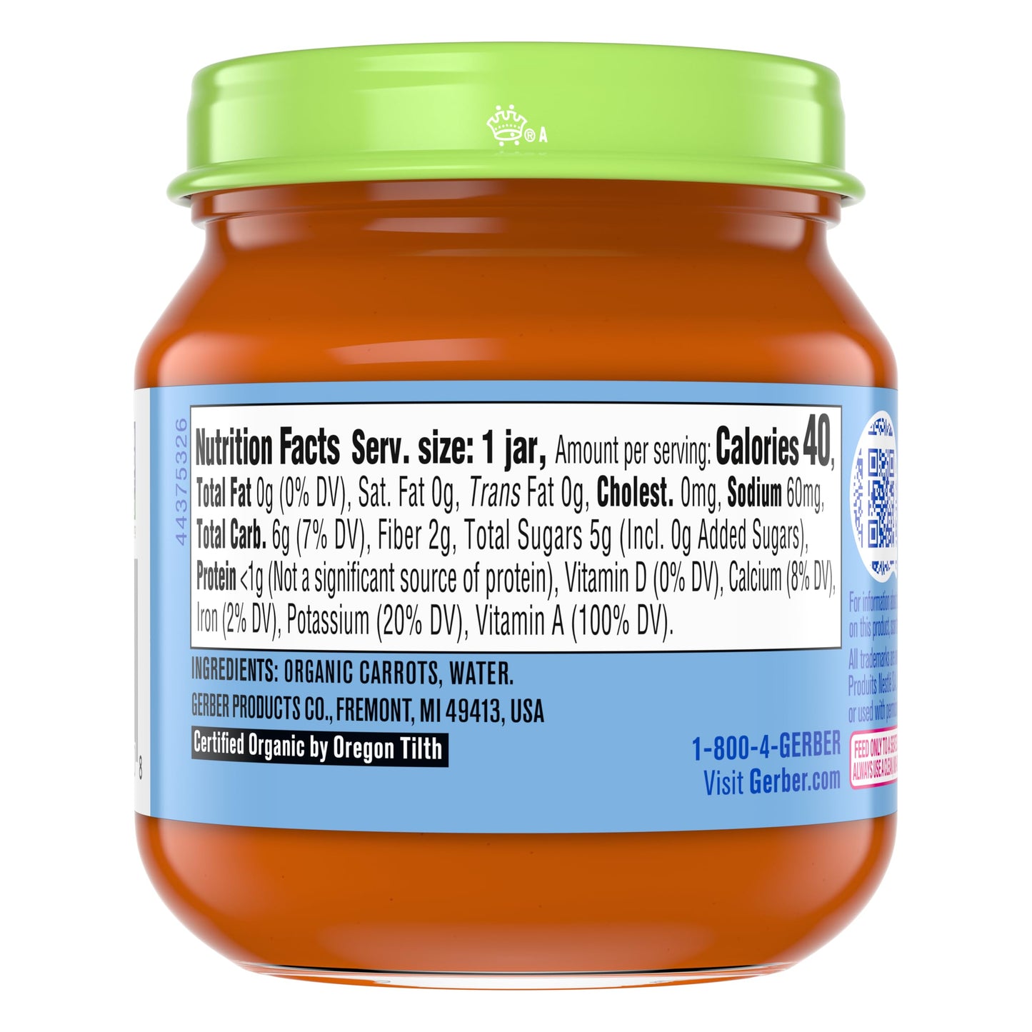Gerber Stage 1 Baby Food, Organic Butternut Squash Jar, Baby Puree, Non-GMO, Vegetable, Puree Jars Glass, 10-pack