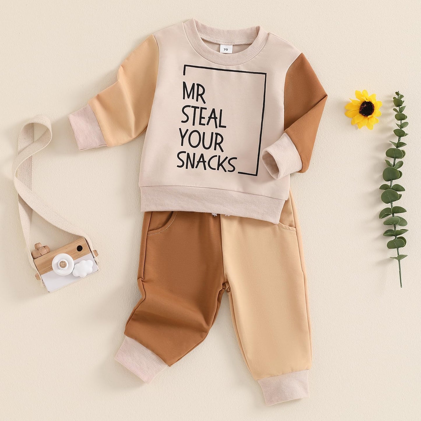 Toddler Baby Boy Fall Clothes Letter Print Long Sleeve Sweatshirt Elastic Pants Cute Kids Winter Outfits