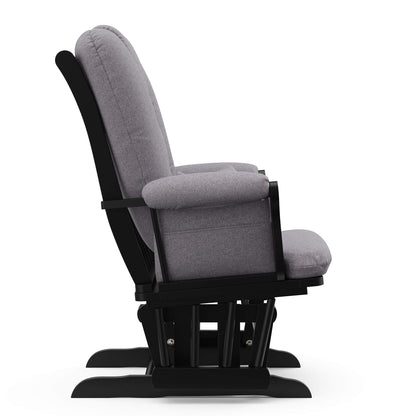 Storkcraft Tuscany Custom Glider and Ottoman with Free Lumbar Pillow (White/Slate Gray Swirl) - Cleanable Upholstered Comfort Rocking Nursery Chair with Ottoman