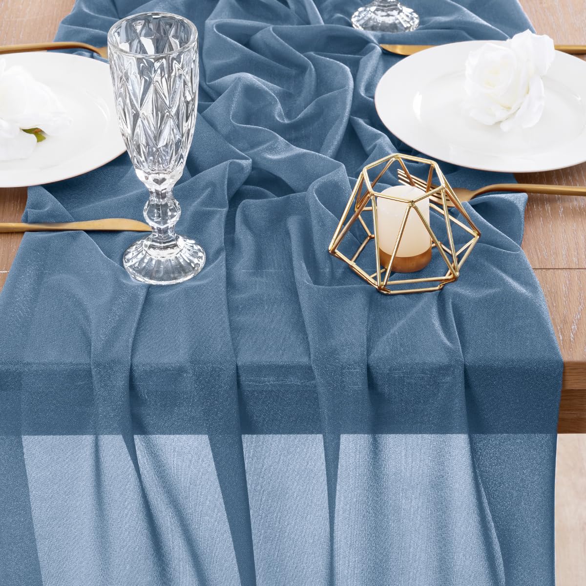 Socomi Blush Pink Gauze Table Runner Chiffon Like Wedding Table Runner 120 inches Long Boho Rustic for Bridal Shower Decorations Baby Shower