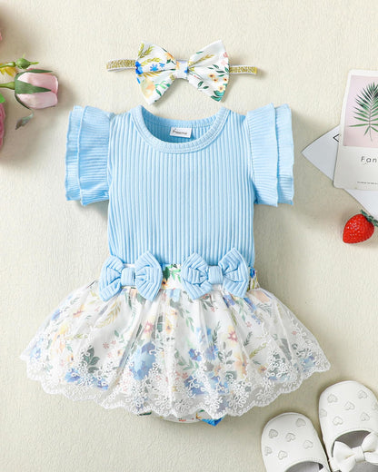 Mioglrie Preemie Clothes Girl Newborn Girl Outfits Infant Baby Girl Clothes Summer Romper Dress Shorts Set