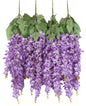 Duovlo Silk Wisteria Flower Artificial 2.13 Feet Hanging Wisteria Vine Fake Flower Bush String Home Party Wedding Decoration,Pack of 4 (Pink)