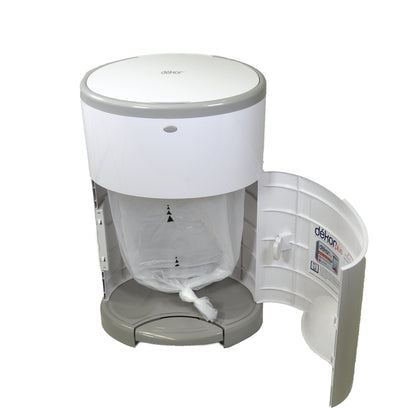 Diaper Dekor Classic Hands-Free Diaper Pail | Easiest to Use | Just Step – Drop – Done | Doesn’t Absorb Odors | Most Economical Refill System | 70% Recycled Materials | EKO White