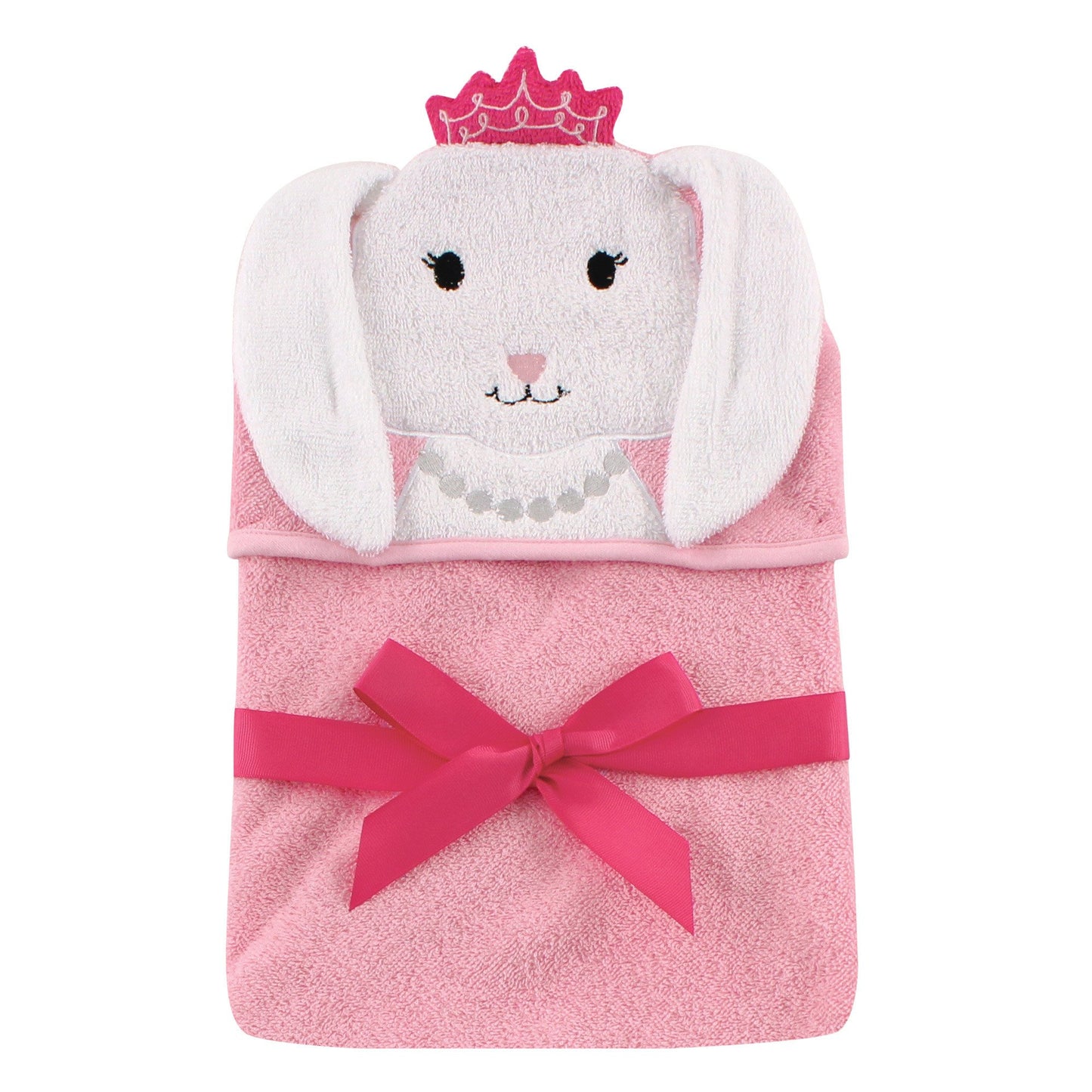 Hudson Baby Unisex Baby Cotton Animal Face Hooded Towel, Pretty Elephant, One Size