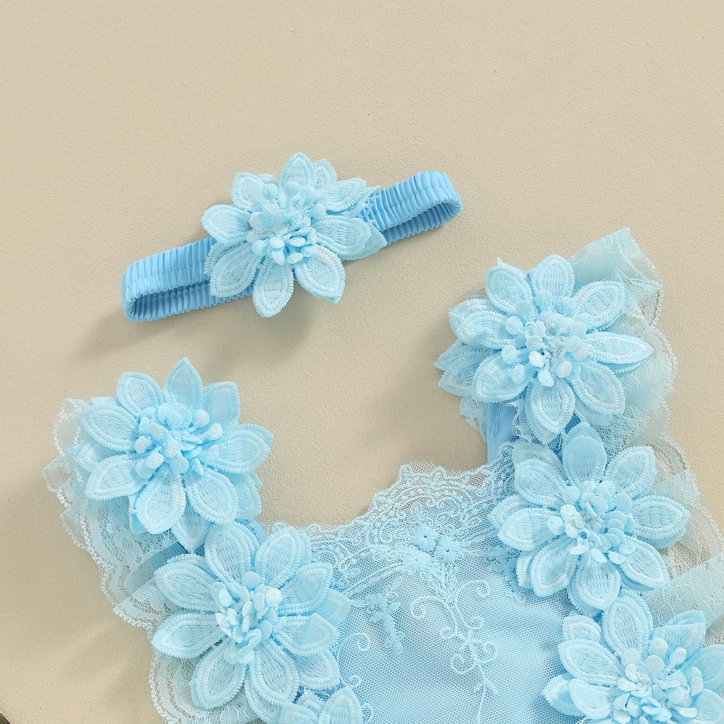 MERSARIPHY Newborn Baby Girl Boho Outfits Infant Lace Tulle Ruffle Bubble Romper Dress Jumpsuit Bodysuit Photoshoot Clothes