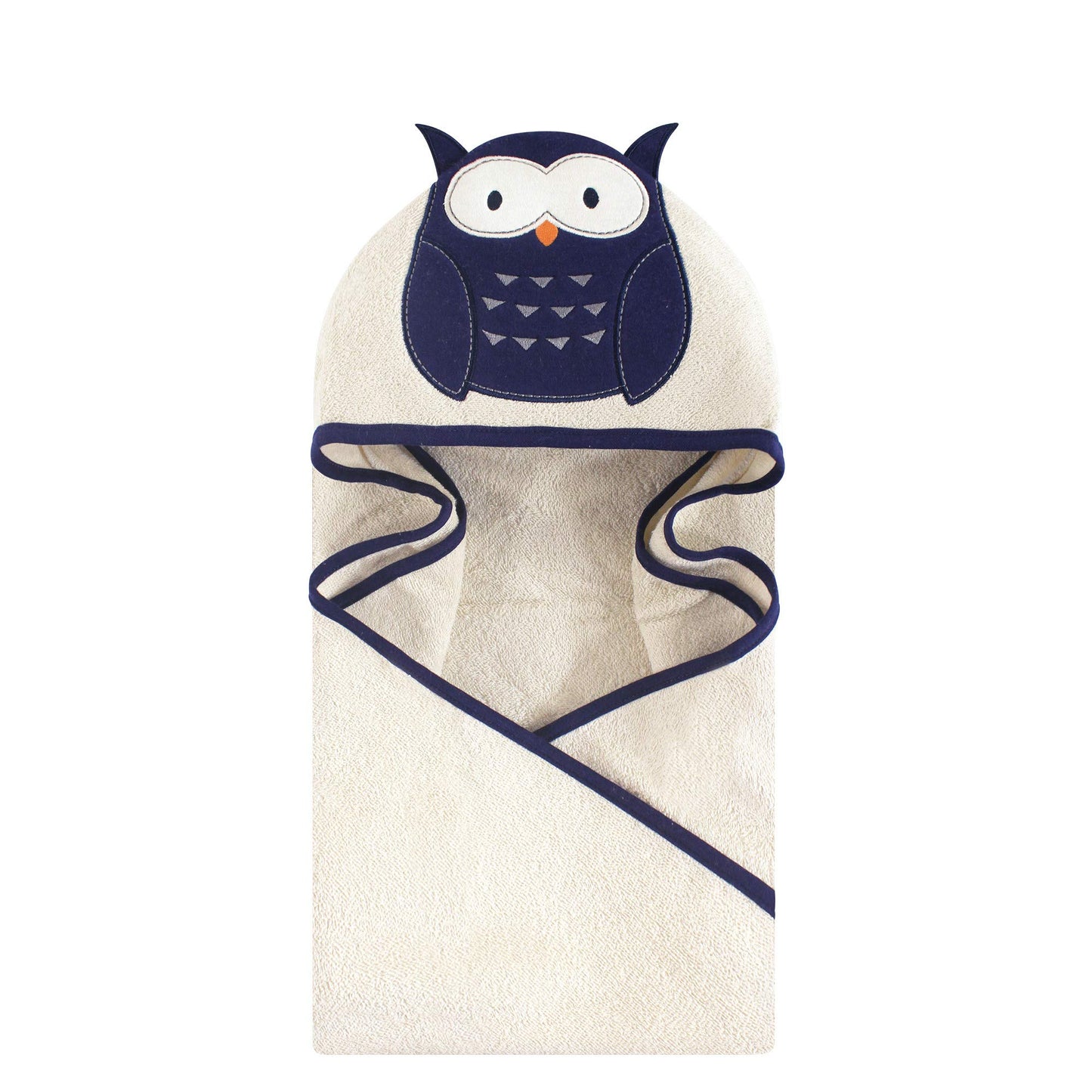 Hudson Baby Unisex Baby Cotton Animal Face Hooded Towel, Pretty Elephant, One Size